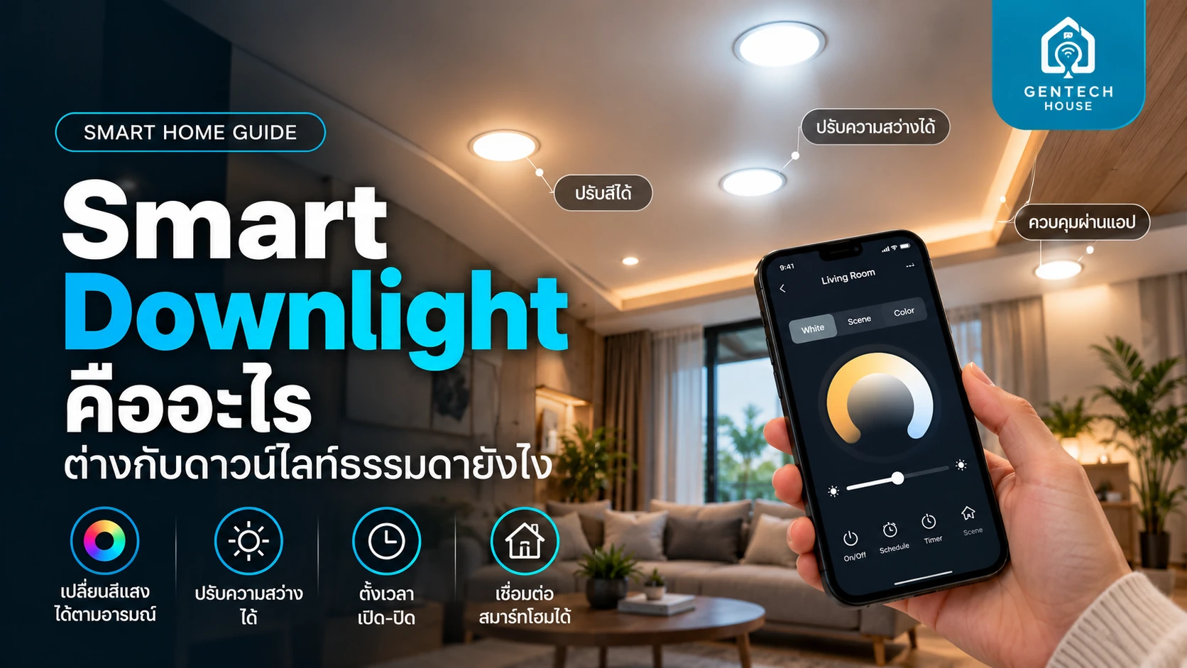 Smart Downlight คืออะไร ต่างกับดาวน์ไลท์ธรรมดายังไง