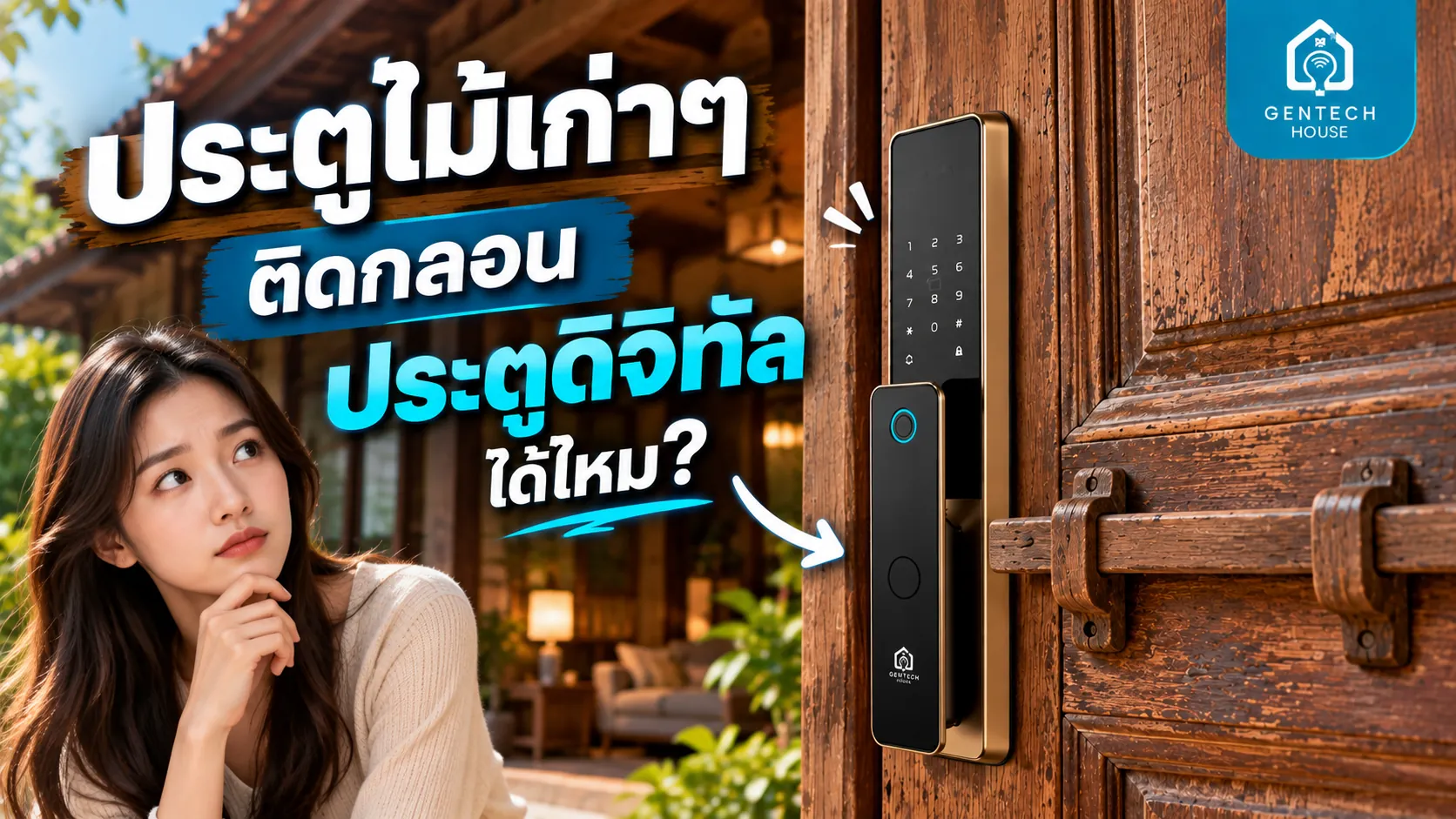ประตูไม้เก่าๆ ติดกลอนประตูดิจิทัลได้ไหม - คำตอบจากช่างติดตั้งจริง