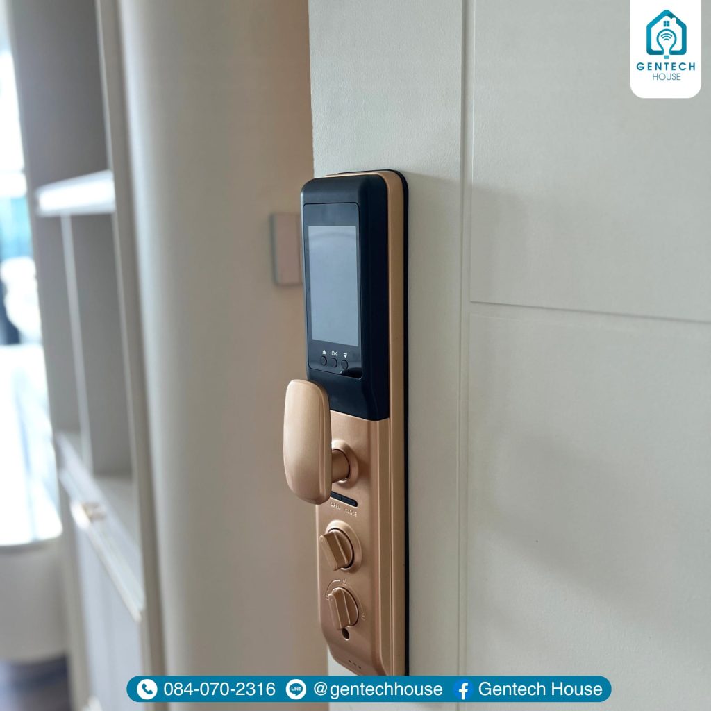 ผลงานการติดตั้ง Smart Lock | รุ่น Lux Palm 02 Pro | สี Rose Gold รูปที่ 3