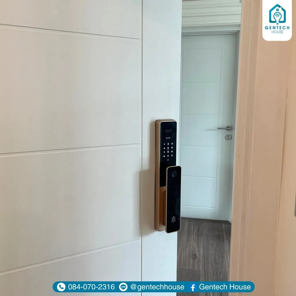 ผลงานการติดตั้ง Smart Lock | รุ่น Lux Palm 02 Pro | สี Rose Gold รูปที่ 4